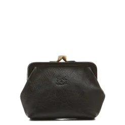 Women's coin purse in leather color black