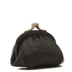 Women's coin purse in leather color black