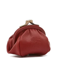 Women's coin purse in leather color red