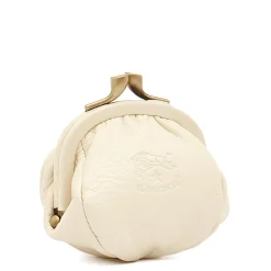Women's coin purse in leather color milk