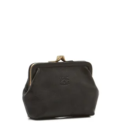 Women's coin purse in leather color black