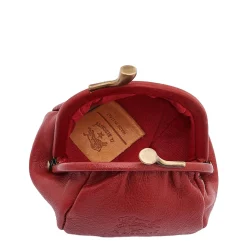 Women's coin purse in leather color red