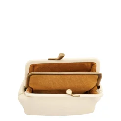 Women's coin purse in leather color milk