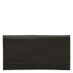 Women's continental wallet in leather color black