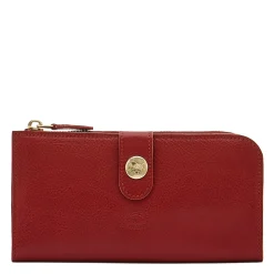 Women's continental wallet in leather color red
