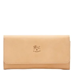 Women's continental wallet in leather color natural