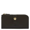Women's continental wallet in leather color black