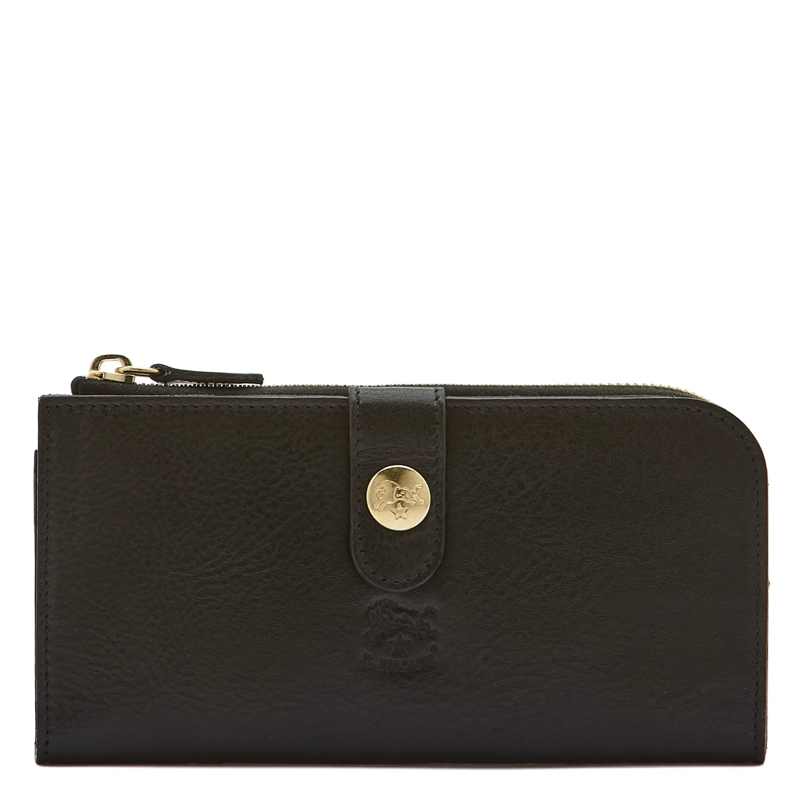 Women's continental wallet in leather color black