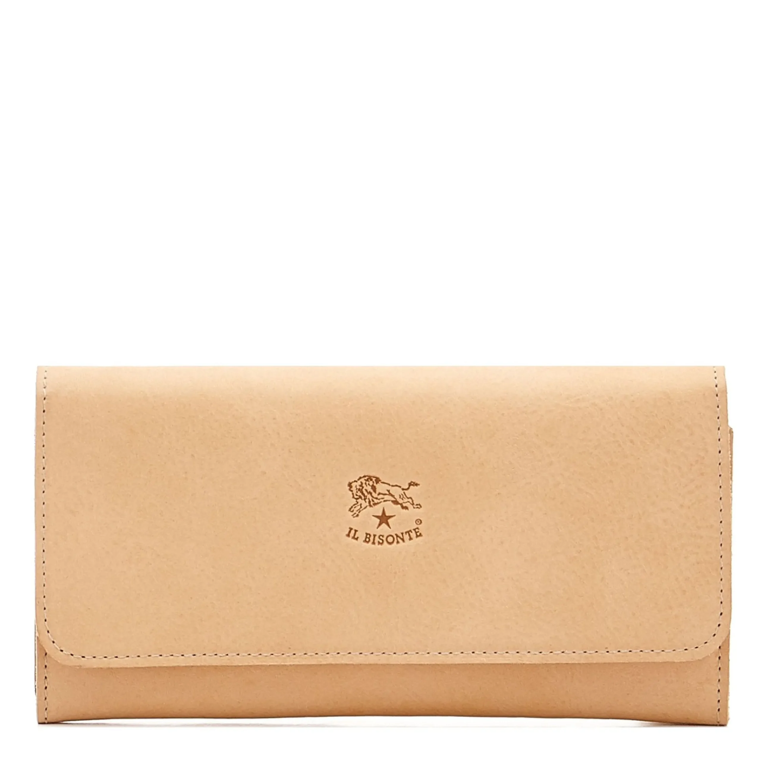 Women's continental wallet in leather color natural