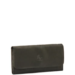 Women's continental wallet in vintage leather color black