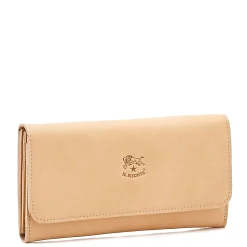 Women's continental wallet in leather color natural