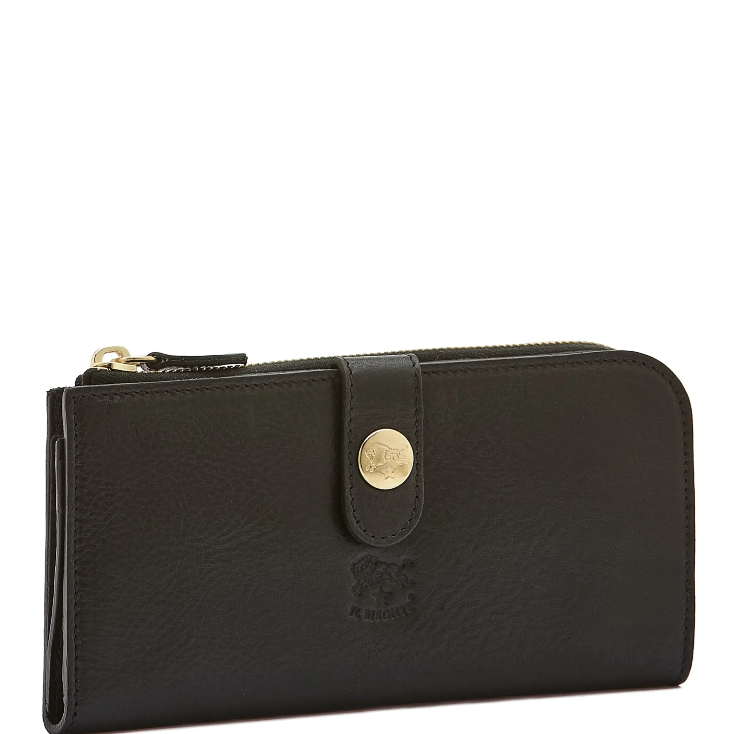 Women's continental wallet in leather color black