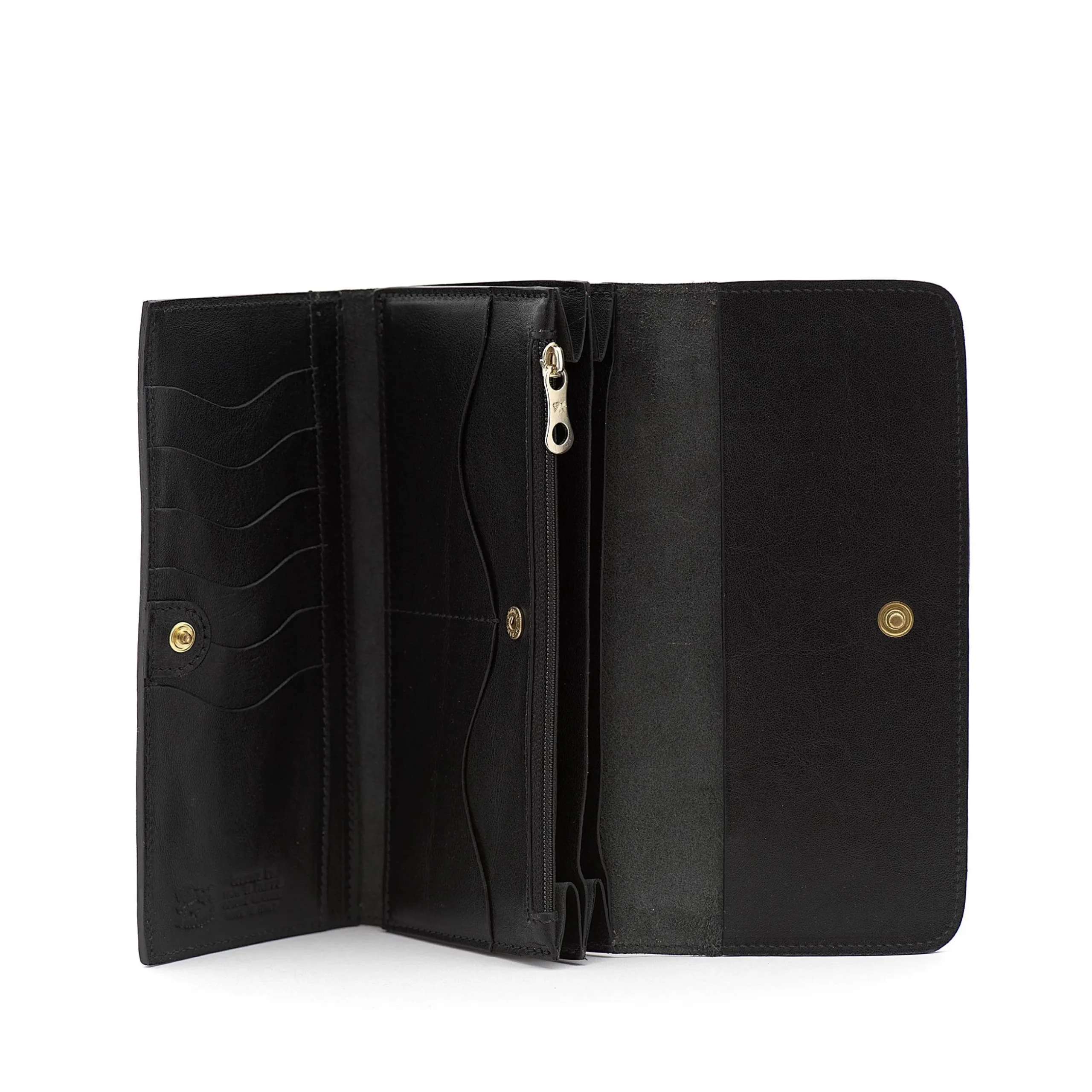 Women's continental wallet in leather color black