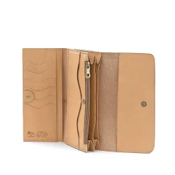 Women's continental wallet in leather color natural