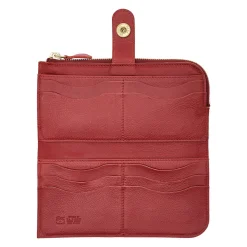 Women's continental wallet in leather color red