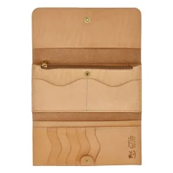 Women's continental wallet in leather color natural