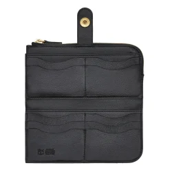 Women's continental wallet in leather color black