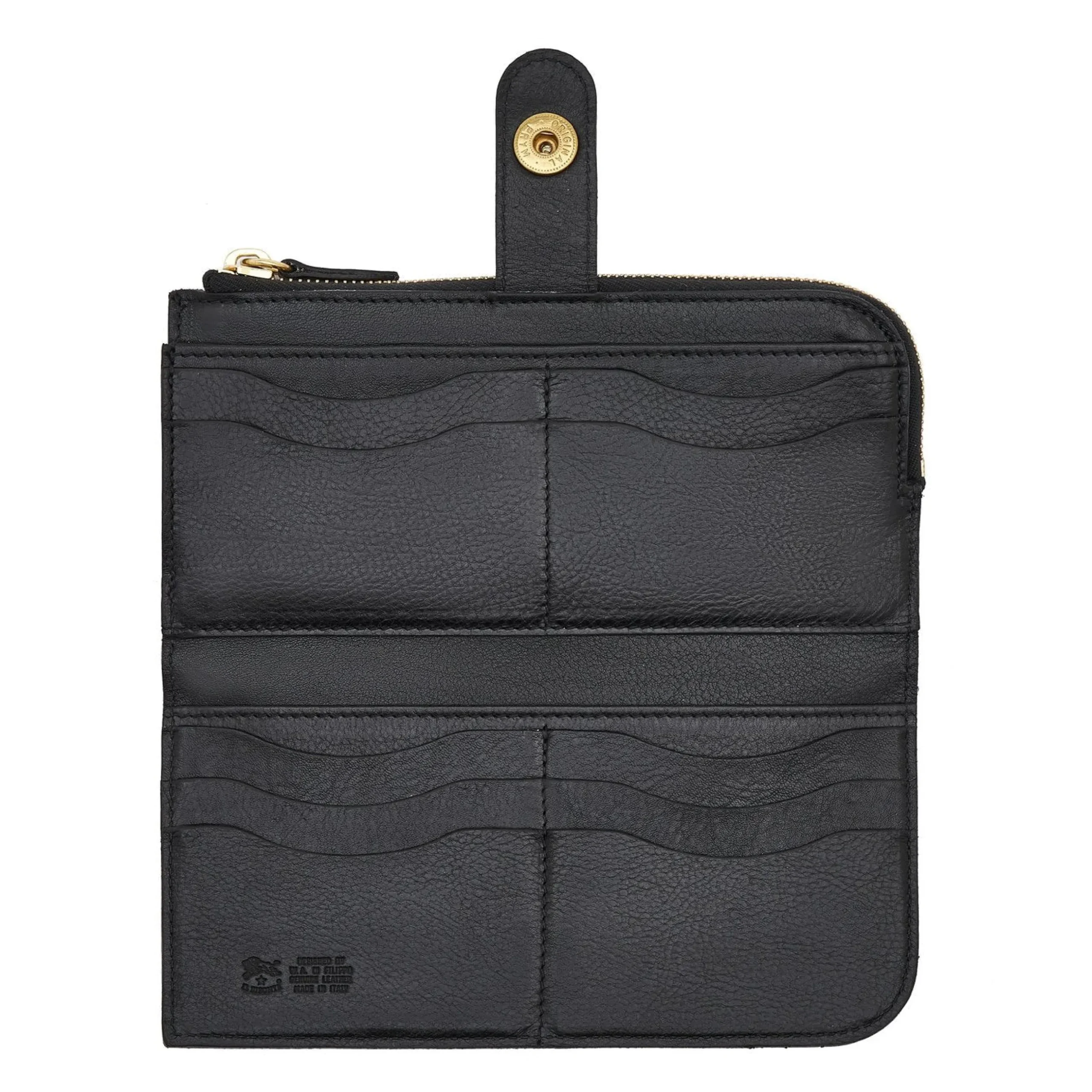 Women's continental wallet in leather color black
