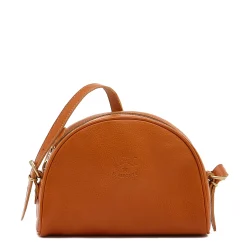 Women's crossbody bag in leather color caramel