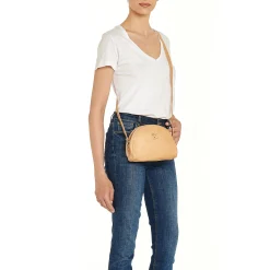 Women's crossbody bag in leather color natural