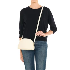Women's crossbody bag in leather color milk
