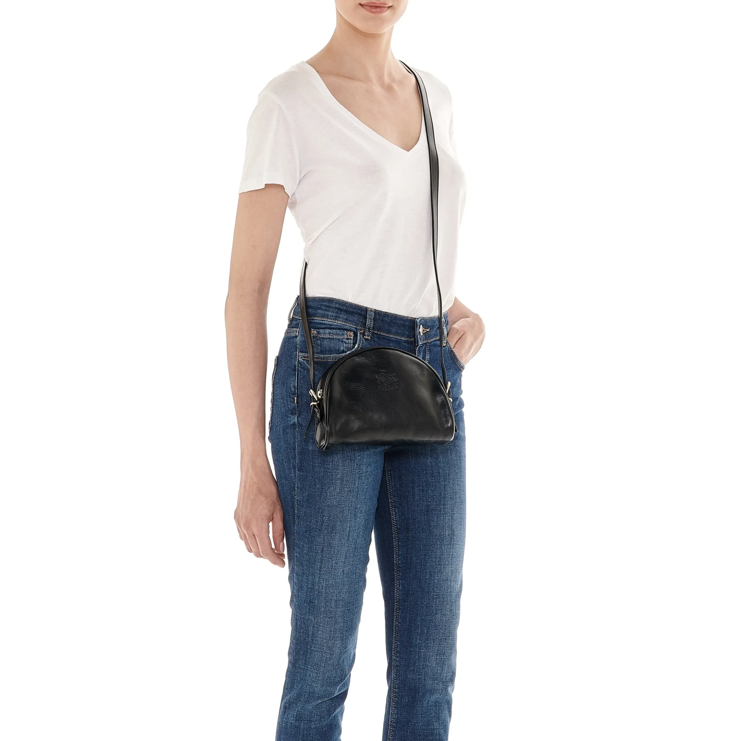 Women's crossbody bag in leather color black