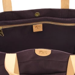 Women's tote bag in fabric color blue/natural