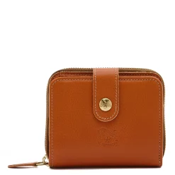 Women's wallet in leather color caramel