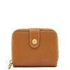 Women's wallet in leather color gianduia