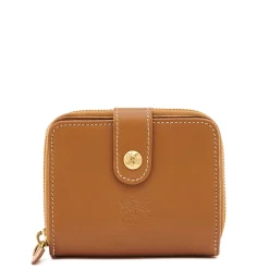 Women's wallet in leather color gianduia