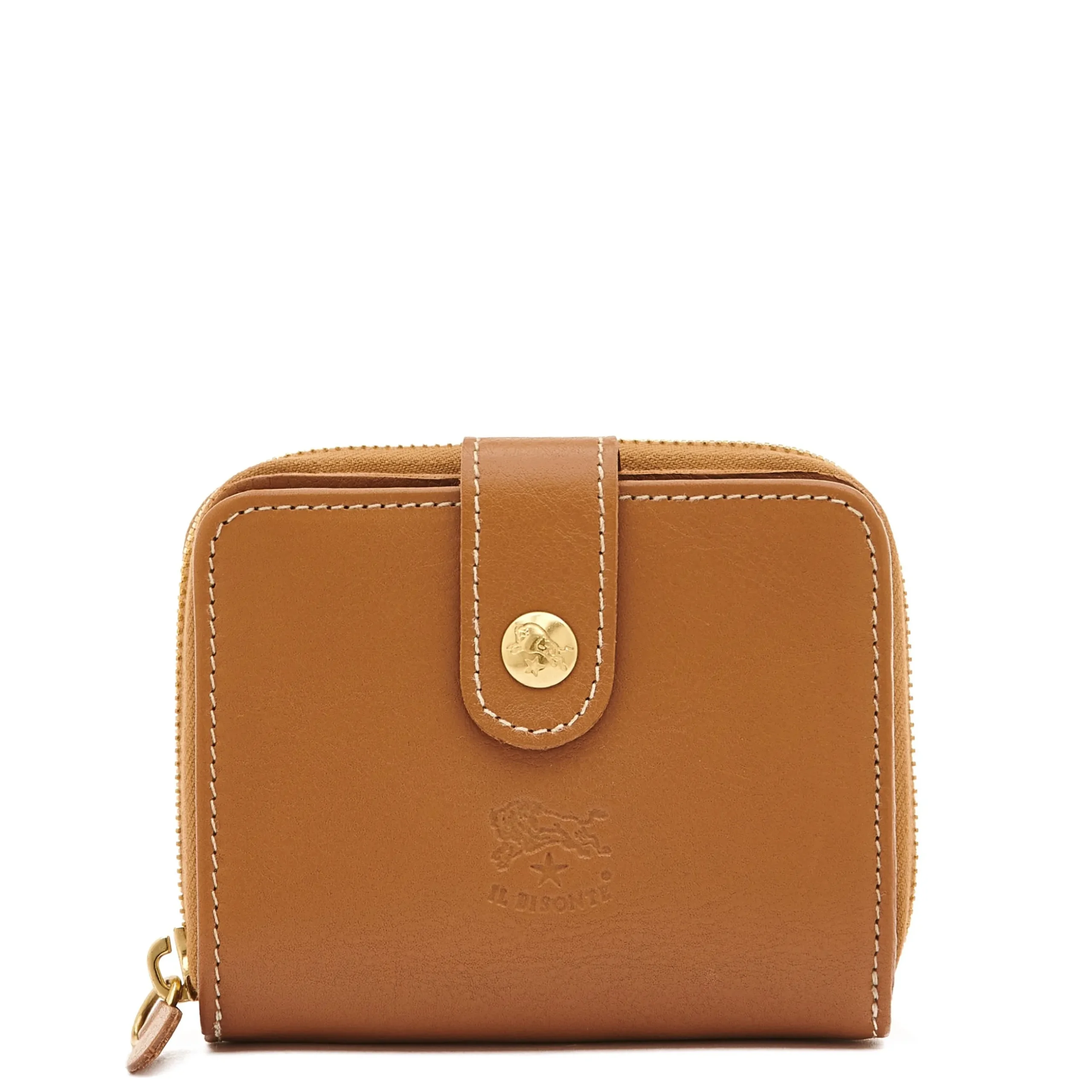 Women's wallet in leather color gianduia