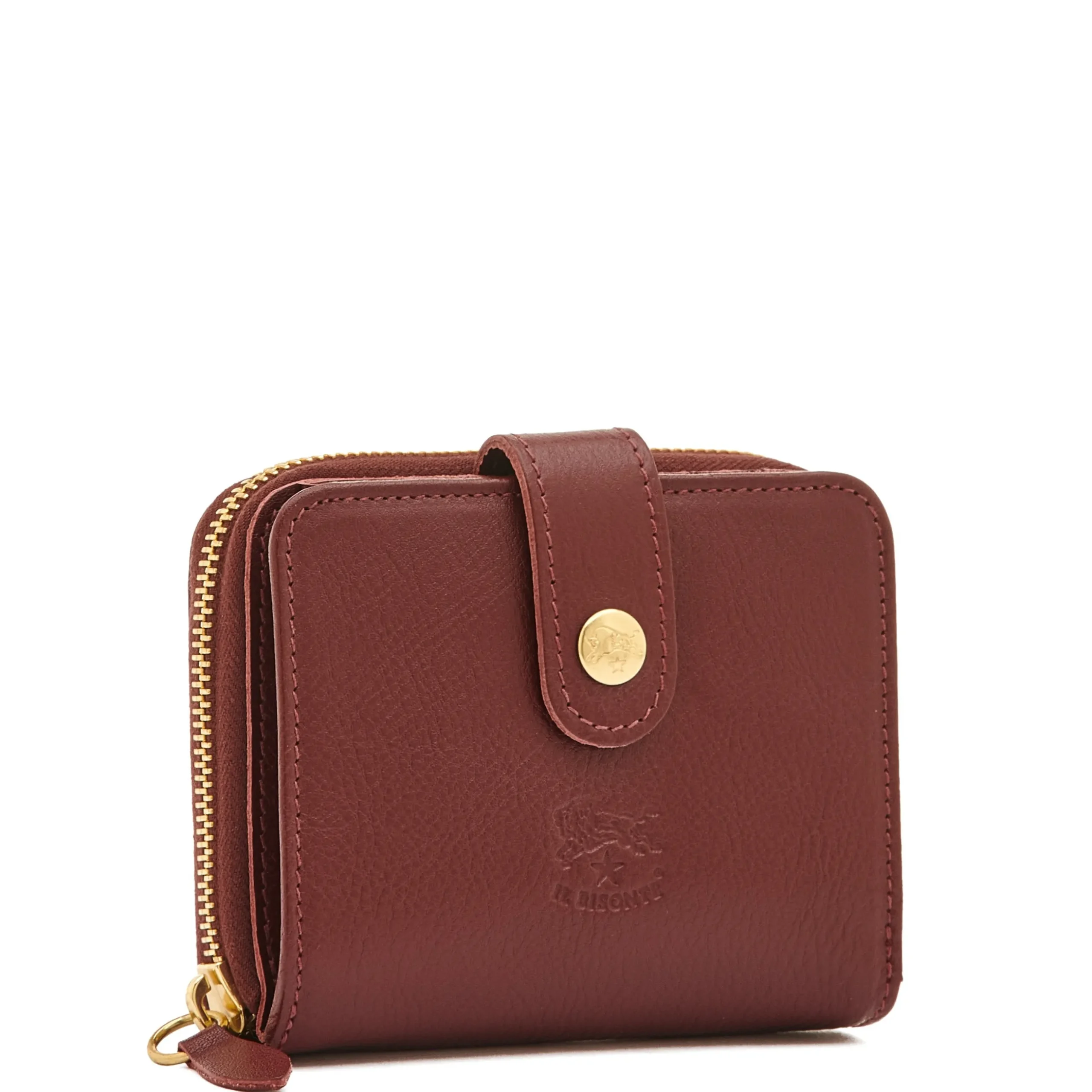 Women's wallet in leather color black cherry