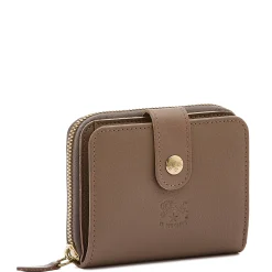 Women's wallet in leather color light grey