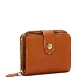 Women's wallet in leather color caramel