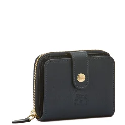 Women's wallet in leather color blue