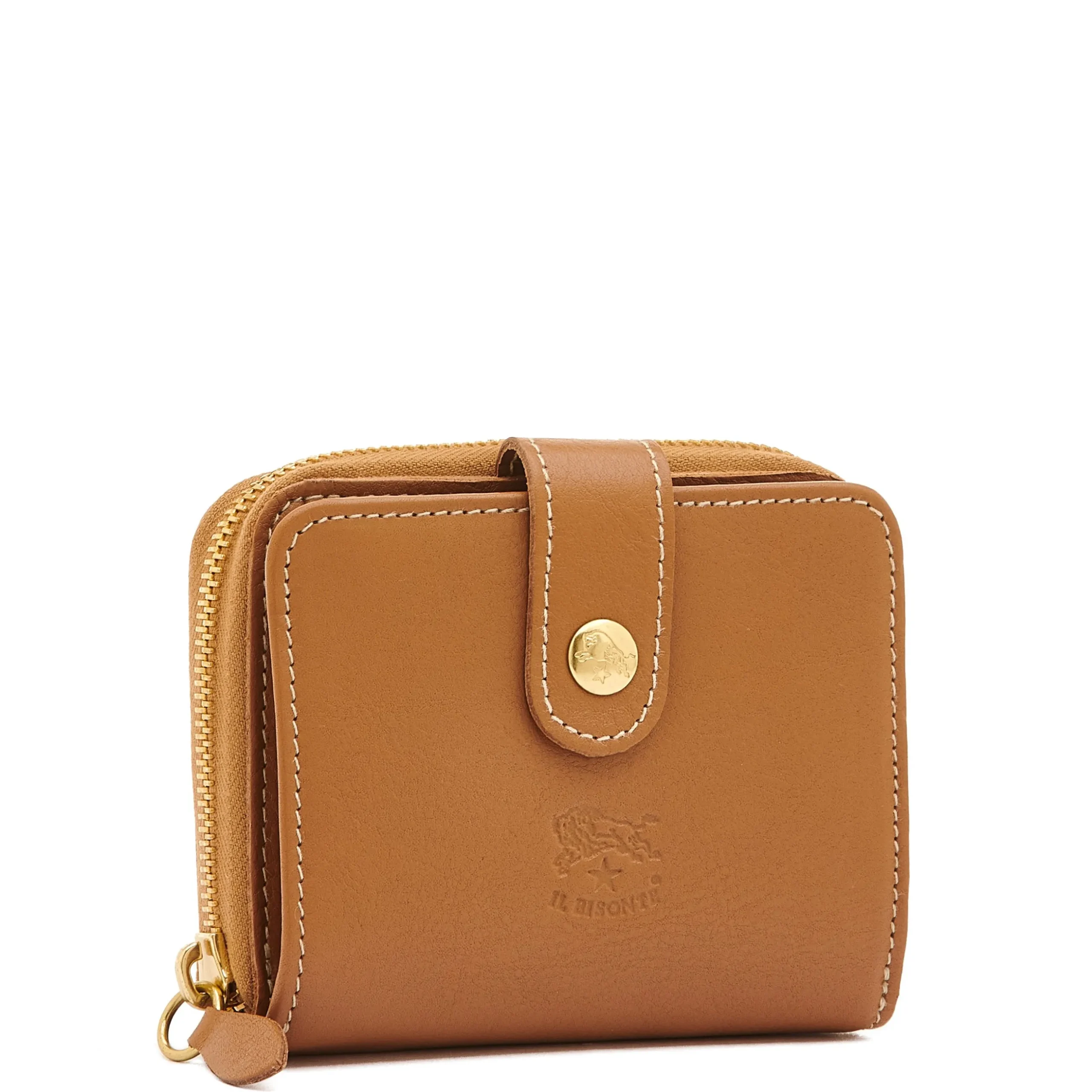Women's wallet in leather color gianduia