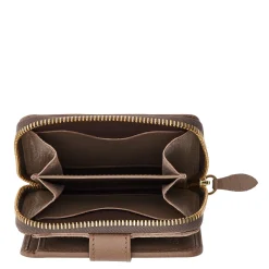Women's wallet in leather color light grey