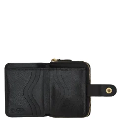 Women's wallet in leather color black