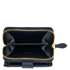 Women's wallet in leather color blue