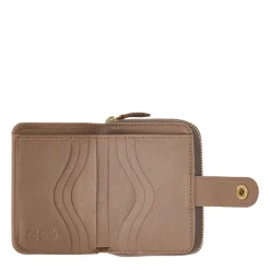 Women's wallet in leather color light grey