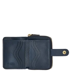 Women's wallet in leather color blue