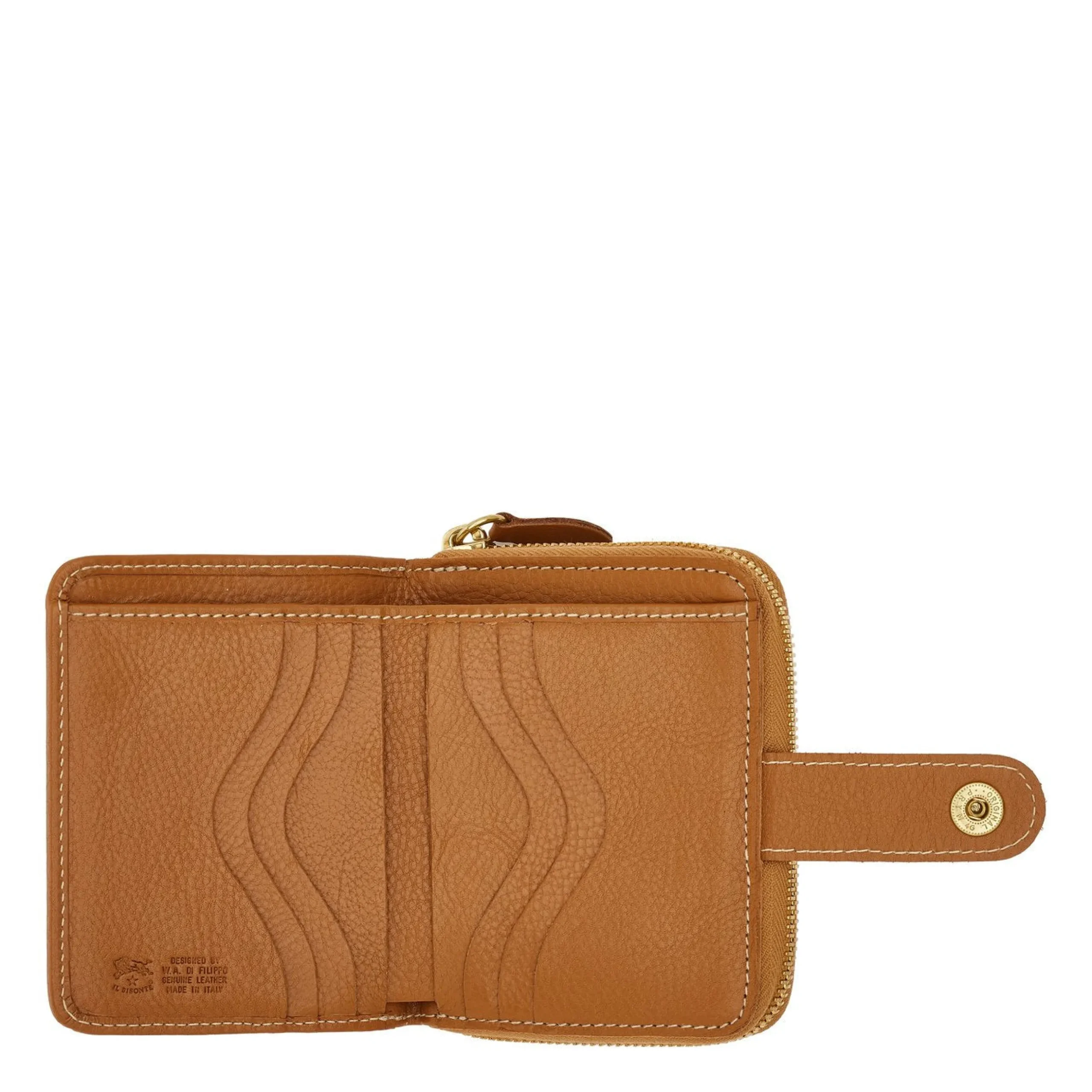 Women's wallet in leather color gianduia