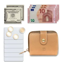 Women's wallet in leather color natural
