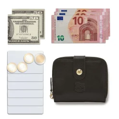 Women's wallet in leather color black